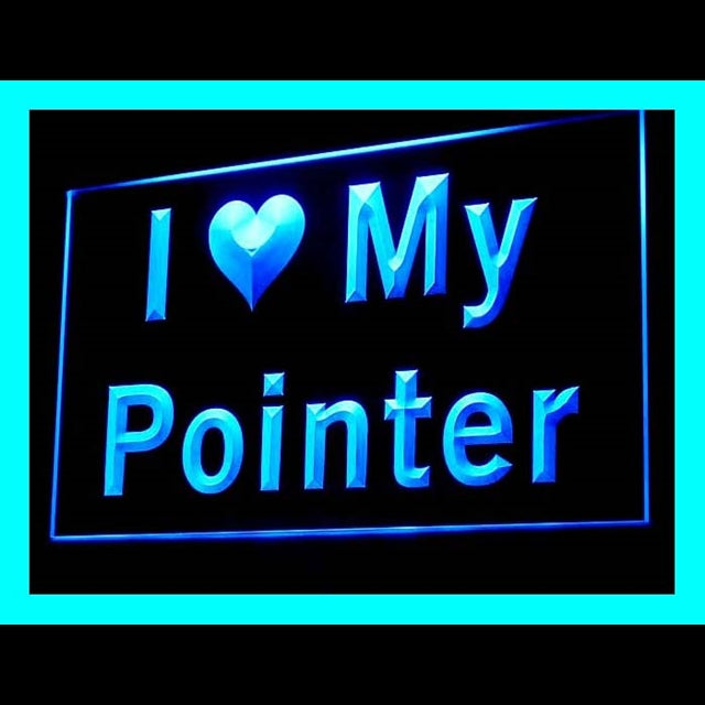 210117 I Love My Pointer Pets Shop Home Decor Open Display illuminated Night Light Neon Sign 16 Color By Remote