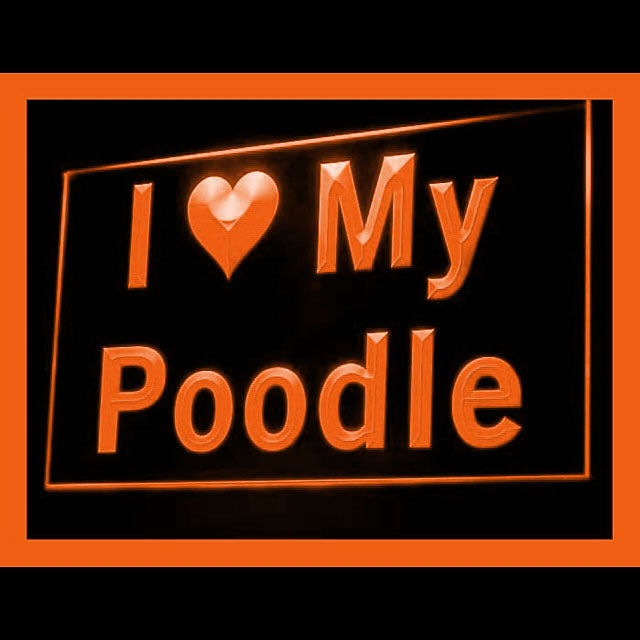 210119 I Love My Poodle Pets Shop Home Decor Open Display illuminated Night Light Neon Sign 16 Color By Remote