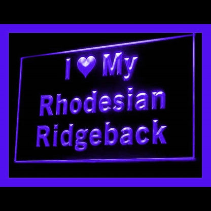 210120 I Love My Rhodesian Ridgeback Pets Home Decor Open Display illuminated Night Light Neon Sign 16 Color By Remote