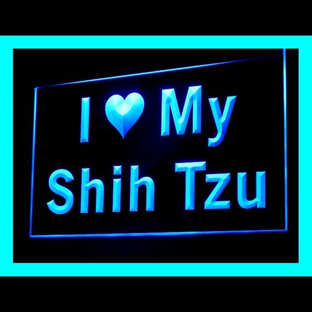 210123 I Love My Shih Tzu Pets Shop Home Decor Open Display illuminated Night Light Neon Sign 16 Color By Remote
