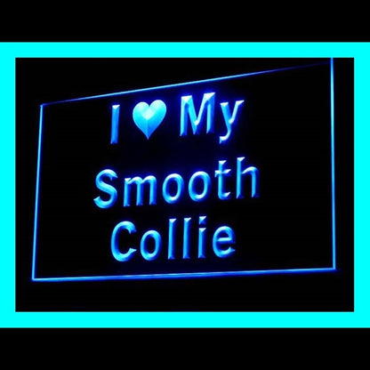 210124 I Love My Smooth Collie Pets Shop Home Decor Open Display illuminated Night Light Neon Sign 16 Color By Remote