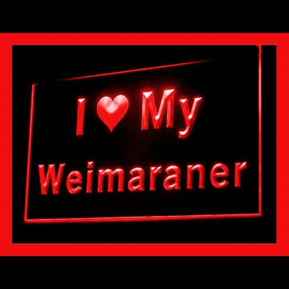 210126 I Love My Weimaraner Pets Shop Home Decor Open Display illuminated Night Light Neon Sign 16 Color By Remote