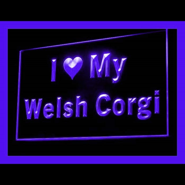 210127 I Love My Welsh Corgi Pets Shop Home Decor Open Display illuminated Night Light Neon Sign 16 Color By Remote