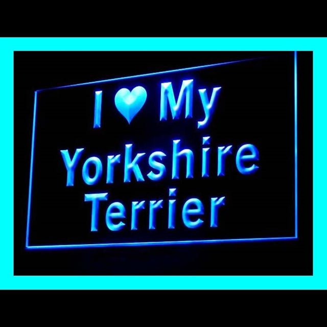 210128 I Love My Yorkshire Terrier Pets Shop Home Decor Open Display illuminated Night Light Neon Sign 16 Color By Remote
