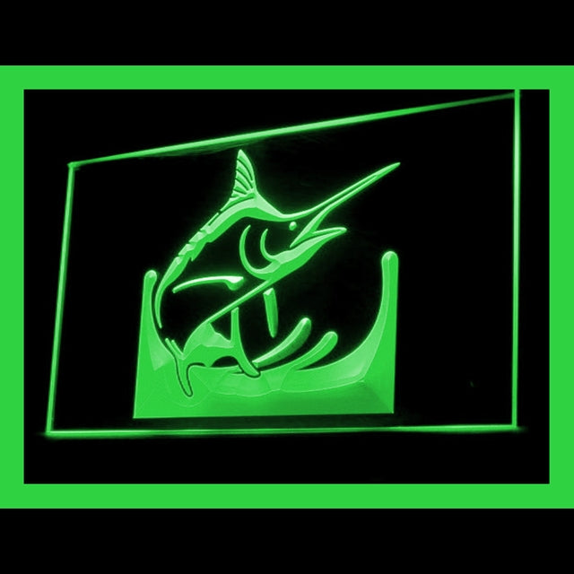 210130 Blue Marlin Fish Home Decor Diving Shop Home Decor Open Display illuminated Night Light Neon Sign 16 Color By Remote