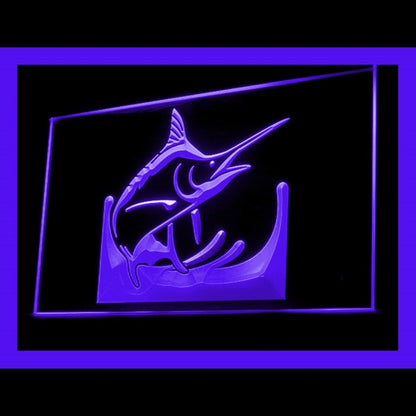 210130 Blue Marlin Fish Home Decor Diving Shop Home Decor Open Display illuminated Night Light Neon Sign 16 Color By Remote