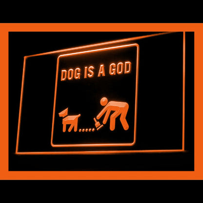 210141 Dog Is A God Pets Store Shop Home Decor Open Display illuminated Night Light Neon Sign 16 Color By Remote