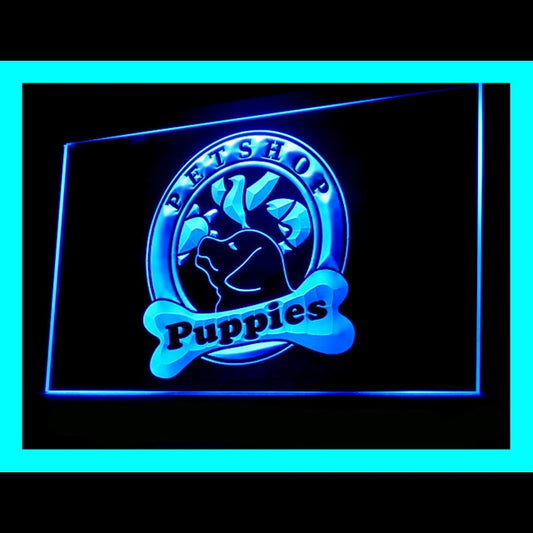 210150 Pet Shop Puppies Pets Store Shop Home Decor Open Display illuminated Night Light Neon Sign 16 Color By Remote