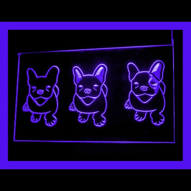 210158 French Bulldog Pets Shop Home Decor Open Display illuminated Night Light Neon Sign 16 Color By Remote