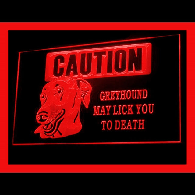 210169 Caution Greyhound Pets Shop Home Decor Open Display illuminated Night Light Neon Sign 16 Color By Remote