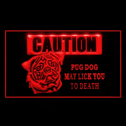210175 Caution Pug Pets Shop Home Decor Open Display illuminated Night Light Neon Sign 16 Color By Remote