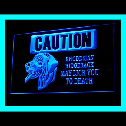 210176 Caution Rhodesian Ridgeback Pets Shop Home Decor Open Display illuminated Night Light Neon Sign 16 Color By Remote