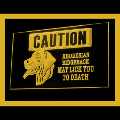 210176 Caution Rhodesian Ridgeback Pets Shop Home Decor Open Display illuminated Night Light Neon Sign 16 Color By Remote