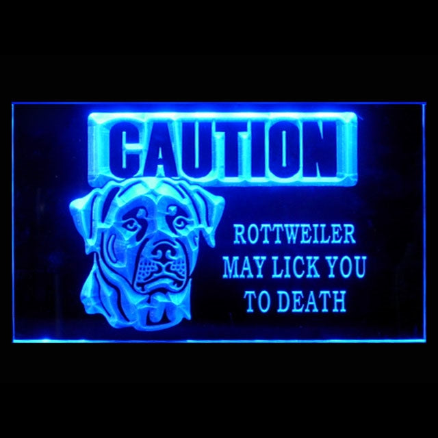 210177 Caution Rottweiler Pets Shop Home Decor Open Display illuminated Night Light Neon Sign 16 Color By Remote