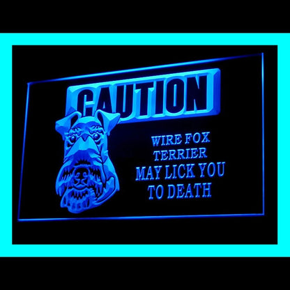 210182 Caution Wire Fox Terrier Pets Shop Home Decor Open Display illuminated Night Light Neon Sign 16 Color By Remote