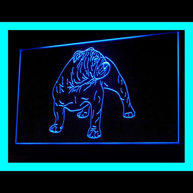 210195 Bulldog Dog Pets Shop Store Home Decor Open Display illuminated Night Light Neon Sign 16 Color By Remote
