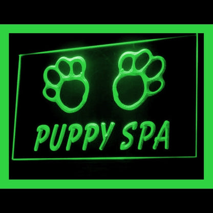 210196 Puppy Spa Pets Shop Store Home Decor Open Display illuminated Night Light Neon Sign 16 Color By Remote