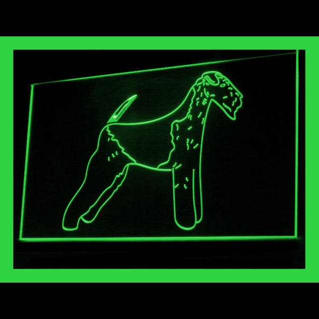 210199 Airedale Terrier Pets Shop Store Home Decor Open Display illuminated Night Light Neon Sign 16 Color By Remote