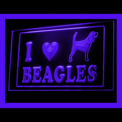 210202 I Love Beagle Pets Shop Home Decor Open Display illuminated Night Light Neon Sign 16 Color By Remote