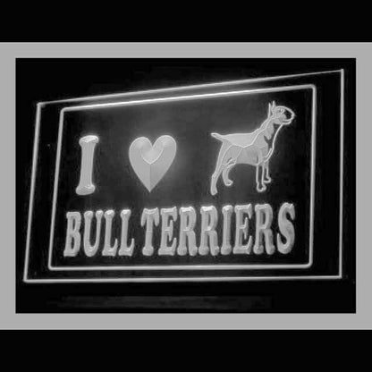 210203 I Love Bull Terriers Pets Shop Home Decor Open Display illuminated Night Light Neon Sign 16 Color By Remote