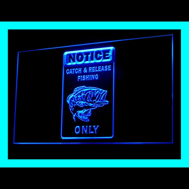 210209 Notice Catch Release Fishing Only Home Decor Shop Home Decor Open Display illuminated Night Light Neon Sign 16 Color By Remote