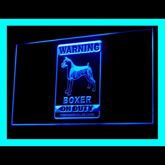 210215 Warning Boxer On Duty Dog Pets Shop Home Decor Open Display illuminated Night Light Neon Sign 16 Color By Remote