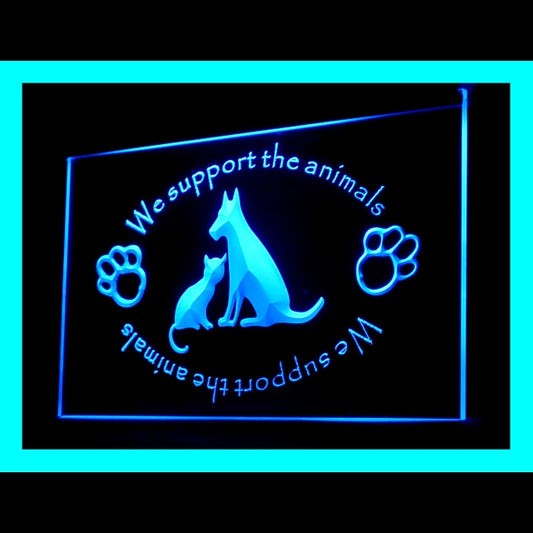 210221 Support Rescue Animal Pets Shop Home Decor Open Display illuminated Night Light Neon Sign 16 Color By Remote