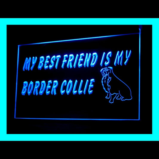 210223 Best Friend Border Collie Pets Shop Home Decor Open Display illuminated Night Light Neon Sign 16 Color By Remote