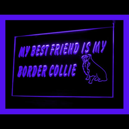 210223 Best Friend Border Collie Pets Shop Home Decor Open Display illuminated Night Light Neon Sign 16 Color By Remote