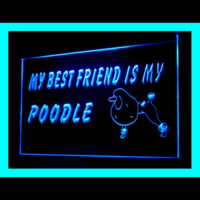 210224 Best Friend Poodle Pets Shop Home Decor Open Display illuminated Night Light Neon Sign 16 Color By Remote