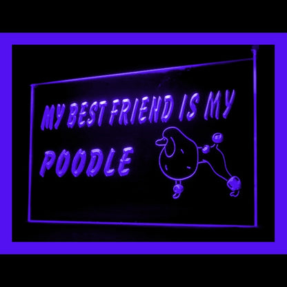 210224 Best Friend Poodle Pets Shop Home Decor Open Display illuminated Night Light Neon Sign 16 Color By Remote