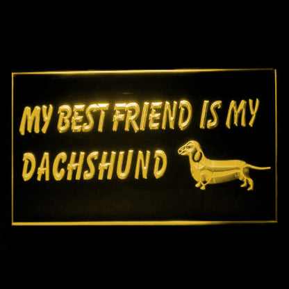 210251 Best Friend Dachshund Pets Shop Home Decor Open Display illuminated Night Light Neon Sign 16 Color By Remote