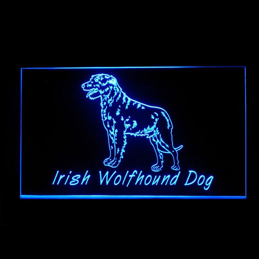 210253 Irish Wolfhound Dog Pets Shop Home Decor Open Display illuminated Night Light Neon Sign 16 Color By Remote
