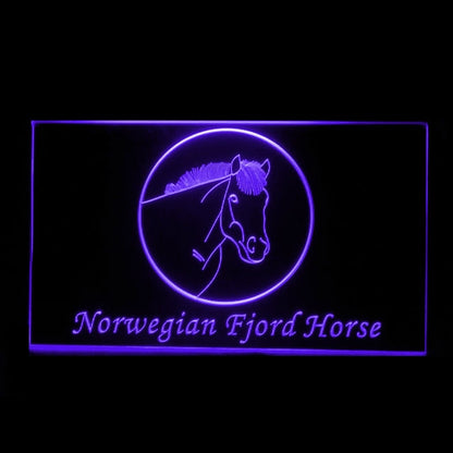 210255 Norwegian Fjord Horse Home Decor Shop Store Home Decor Open Display illuminated Night Light Neon Sign 16 Color By Remote