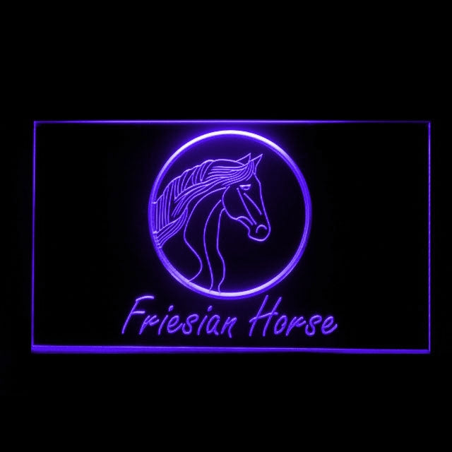 210257 Friesian Horse Home Decor Shop Store Home Decor Open Display illuminated Night Light Neon Sign 16 Color By Remote