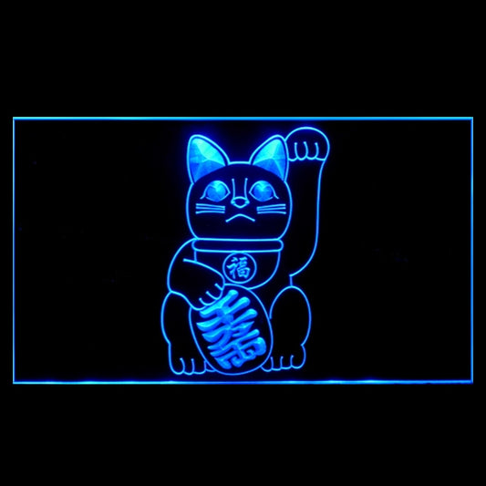 210259 Maneki Neko Typical Lucky Cat Home Decor Shop Home Decor Open Display illuminated Night Light Neon Sign 16 Color By Remote