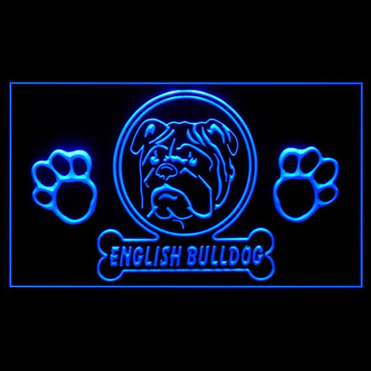 210267 English Bulldog Pets Shop Store Home Decor Open Display illuminated Night Light Neon Sign 16 Color By Remote