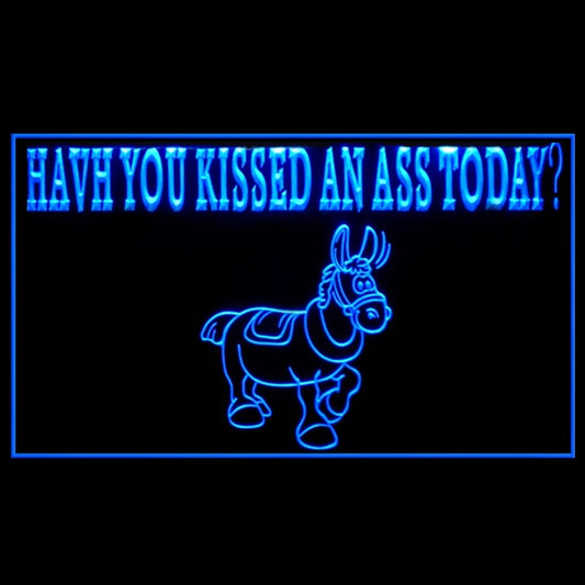 210275 Have You Kissed An Ass Today Shop Store Home Decor Open Display illuminated Night Light Neon Sign 16 Color By Remote