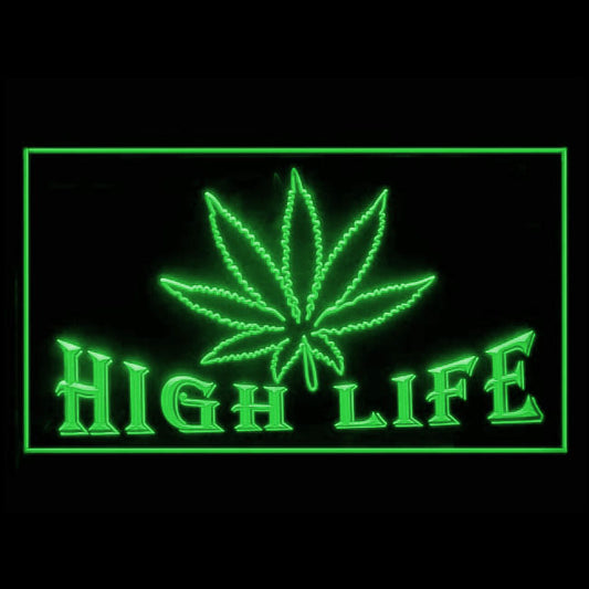 220001 Marijuana Hemp Leaf High Life Store Shop Home Decor Open Display illuminated Night Light Neon Sign 16 Color By Remote
