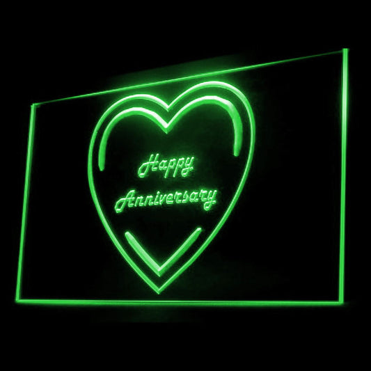 220011 Happy Anniversary Shop Home Decor Open Display illuminated Night Light Neon Sign 16 Color By Remote