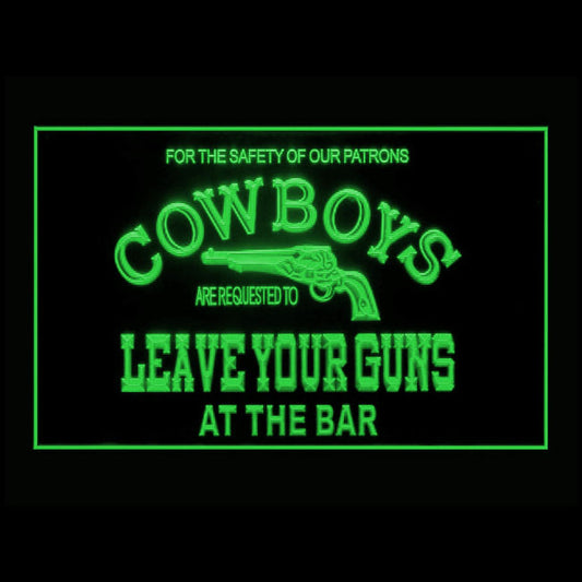 220034 Cowboys Leave Your Guns At The Bar Home Decor Open Display illuminated Night Light Neon Sign 16 Color By Remote