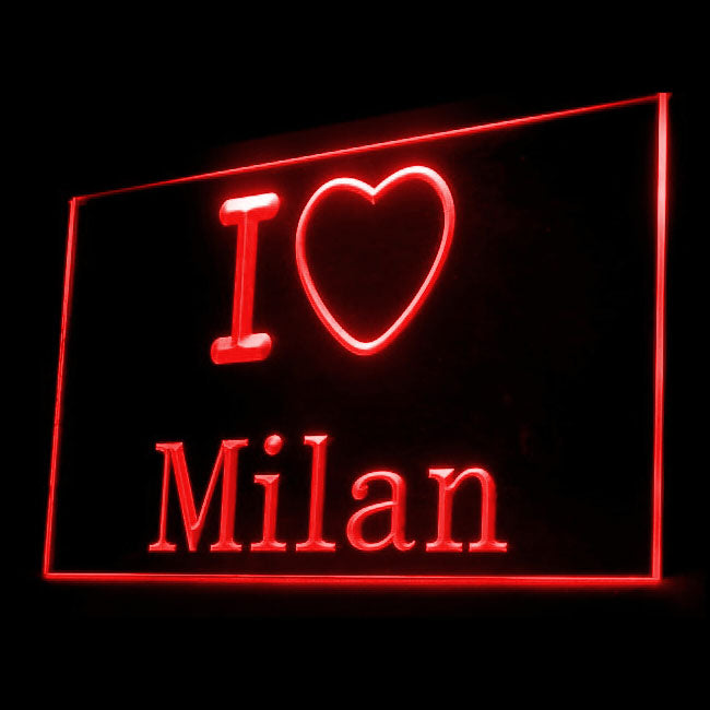 220037 I Love Milan Shop Home Decor Open Display illuminated Night Light Neon Sign 16 Color By Remote