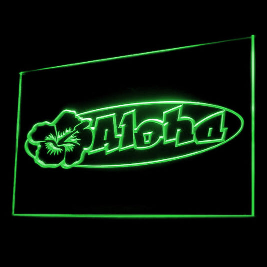 220042 Aloha Shop Store Home Decor Open Display illuminated Night Light Neon Sign 16 Color By Remote