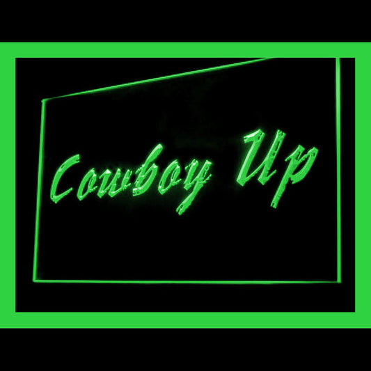 220065 CowBoy Up Texas Western Rodeo Shop Home Decor Open Display illuminated Night Light Neon Sign 16 Color By Remote