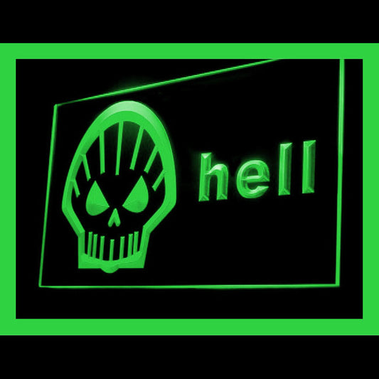 220074 Hell Skull Shop Store Home Decor Open Display illuminated Night Light Neon Sign 16 Color By Remote