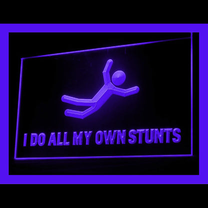 220083 I Do All My Own Stunts Home Decor Open Display illuminated Night Light Neon Sign 16 Color By Remote