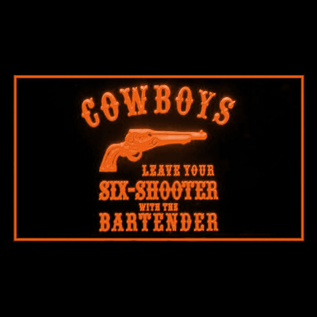 220095 Cowboys Leave Six Shooter Texas Home Decor Open Display illuminated Night Light Neon Sign 16 Color By Remote