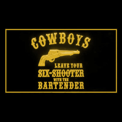 220095 Cowboys Leave Six Shooter Texas Home Decor Open Display illuminated Night Light Neon Sign 16 Color By Remote