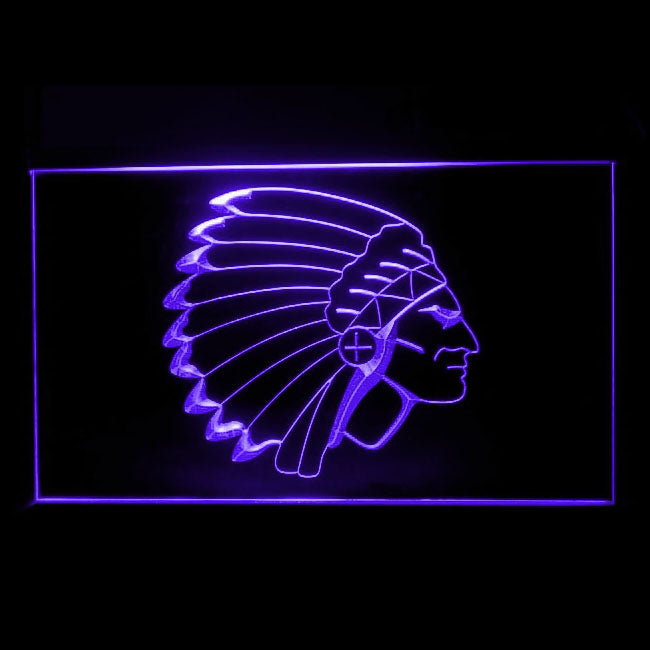 220096 Indian Chief Home Decor Open Display illuminated Night Light Neon Sign 16 Color By Remote