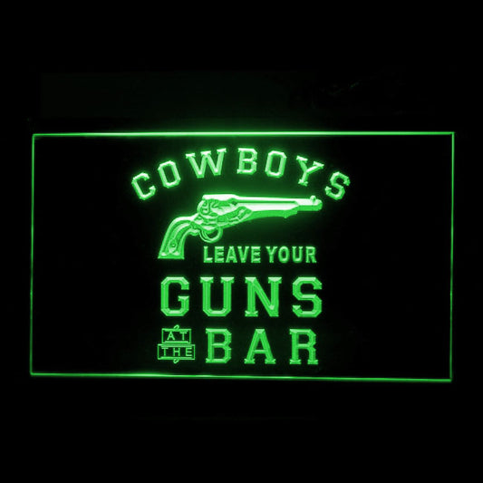 220098 Cowboys Leave Guns Bar Texas Home Decor Open Display illuminated Night Light Neon Sign 16 Color By Remote